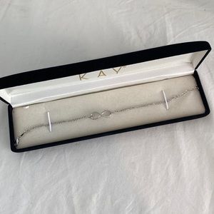 KAY Infinity Symbol Bracelet/Anklet 1/20 ct tw Diamonds Sterling Silver